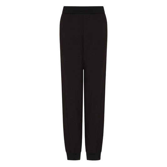 EMPORIO ARMANI CAPSULE Trousers Black with elastic waistband, ribbed ankles, and side pockets, cotton sweatpants.