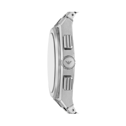 Side view of EMPORIO ARMANI WATCHES Mod. AR11640 with 43 mm case, designed for gentlemen, wristwatch with official box packaging.