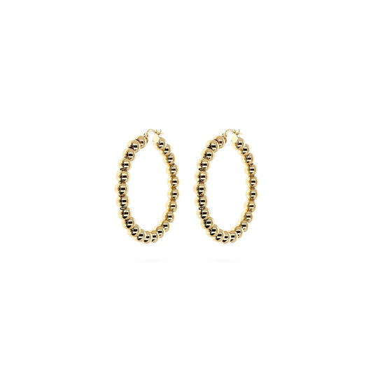 ETRUSCA JEWELS JEWELRY Mod. WSET00808.YG gold hoop earrings with beaded design