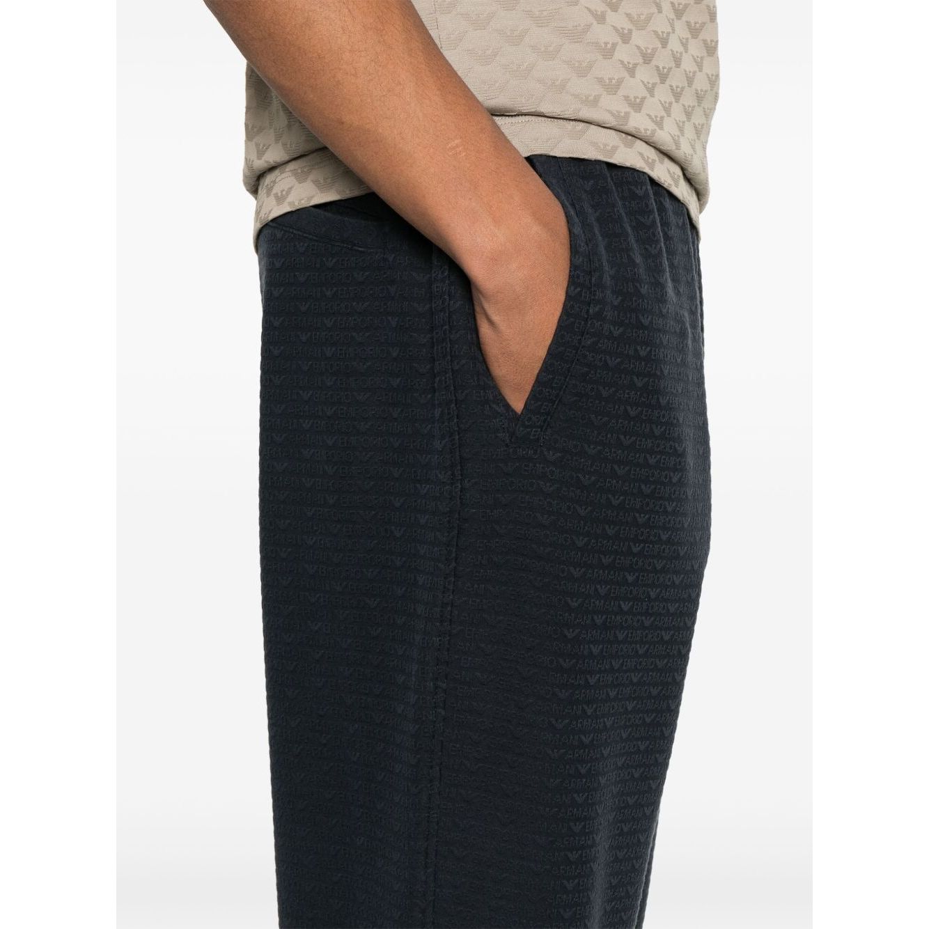 Emporio Armani ASV Lyocell blend jersey joggers with all-over lettering