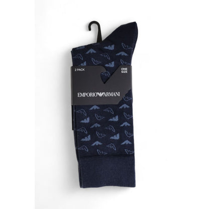 Emporio Armani Underwear Blue Cotton Socks