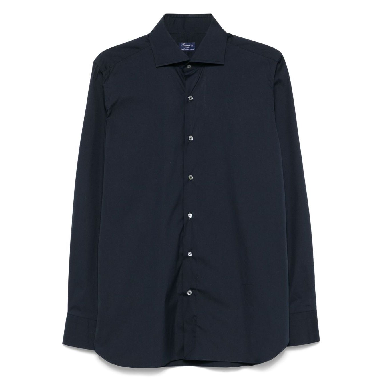 FINAMORE 1925 NAPOLI Shirts Blue - Classic blue Napoli cotton shirt with button fastening, collar, and hem.