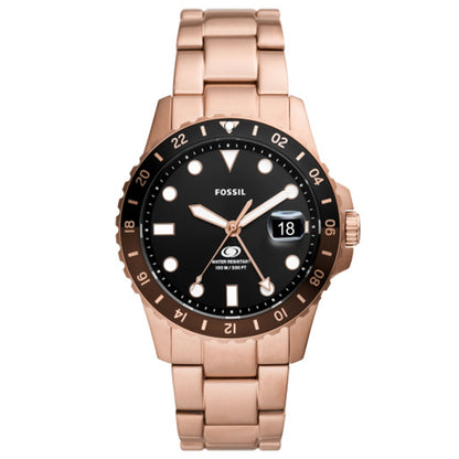 FOSSIL Mod. FS6027 wristwatch in rose gold, water resistant 10 ATM with 42mm case.