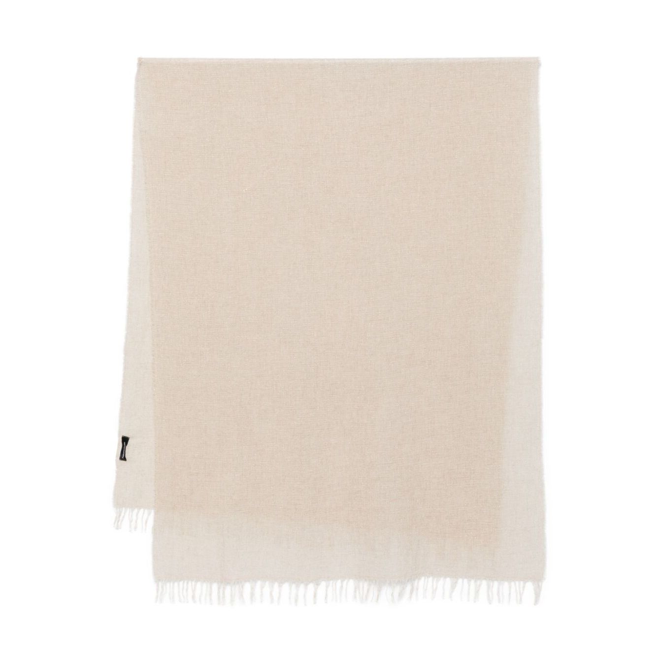 Fabiana Filippi Cashmere and silk scarf with beige fringed edges and rectangular shape, luxury fashion accessory.