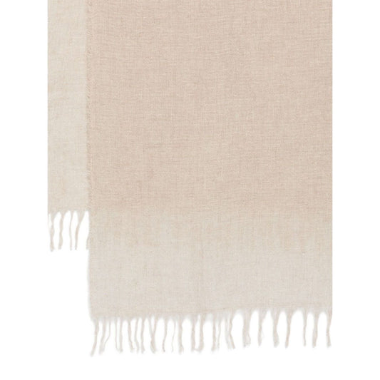 Fabiana Filippi Cashmere and silk scarf with beige fringed edges and rectangular shape