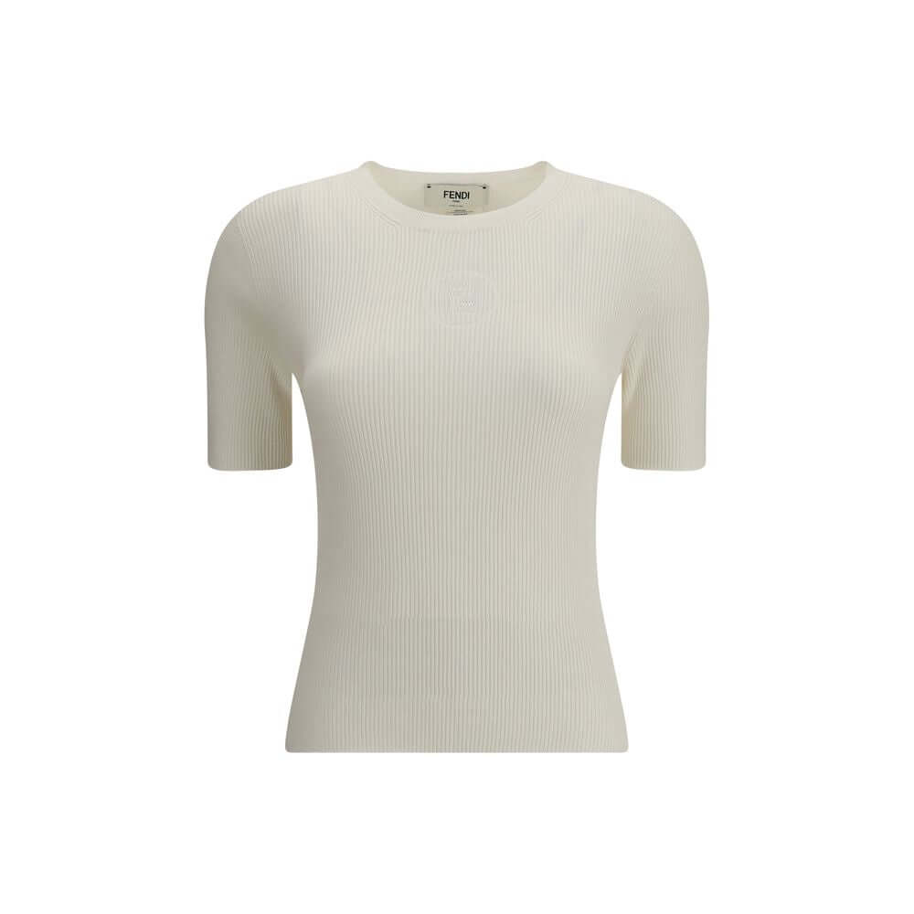Fendi White Silk T-Shirt