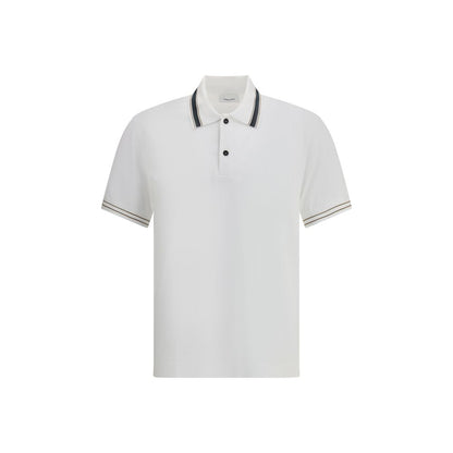 Ferragamo White Cotton Polo Shirt