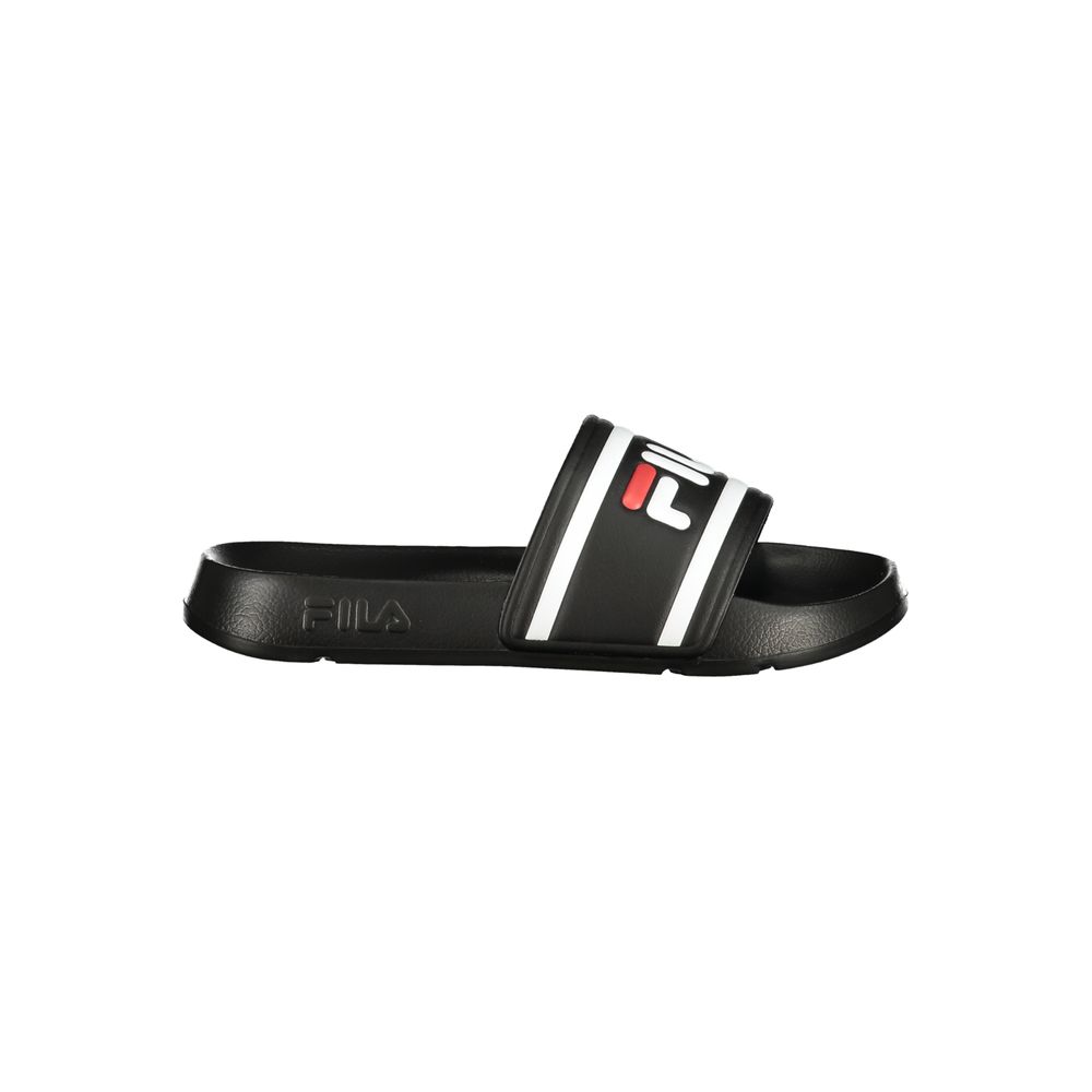 Fila Black Polyethylene Women Sandal featuring sleek design and Fila logo, perfect for casual sporty-chic looks with contrasting details.