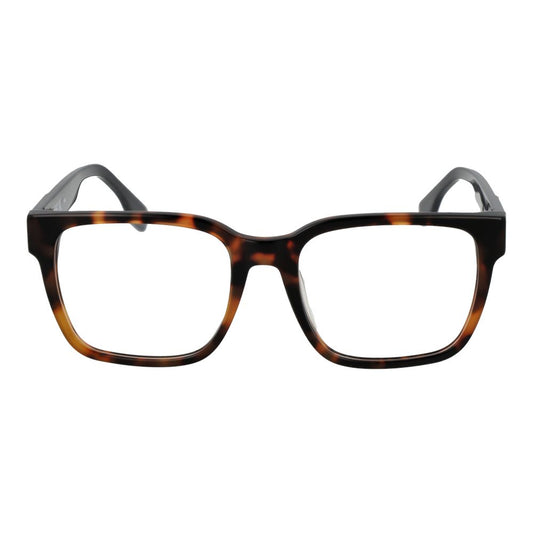 Fila Brown Unisex Glasses Frame with cellulose acetate, full-rim square style, and demo lenses. Includes branded case. Size: 53-18-145.