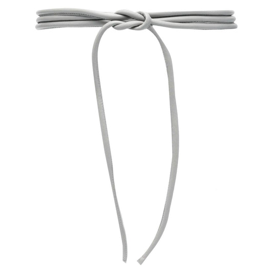 Furling By Giani Filo leather belt, light grey padded design with rolled self-tie fastening, 226 cm total length and 1 cm width.