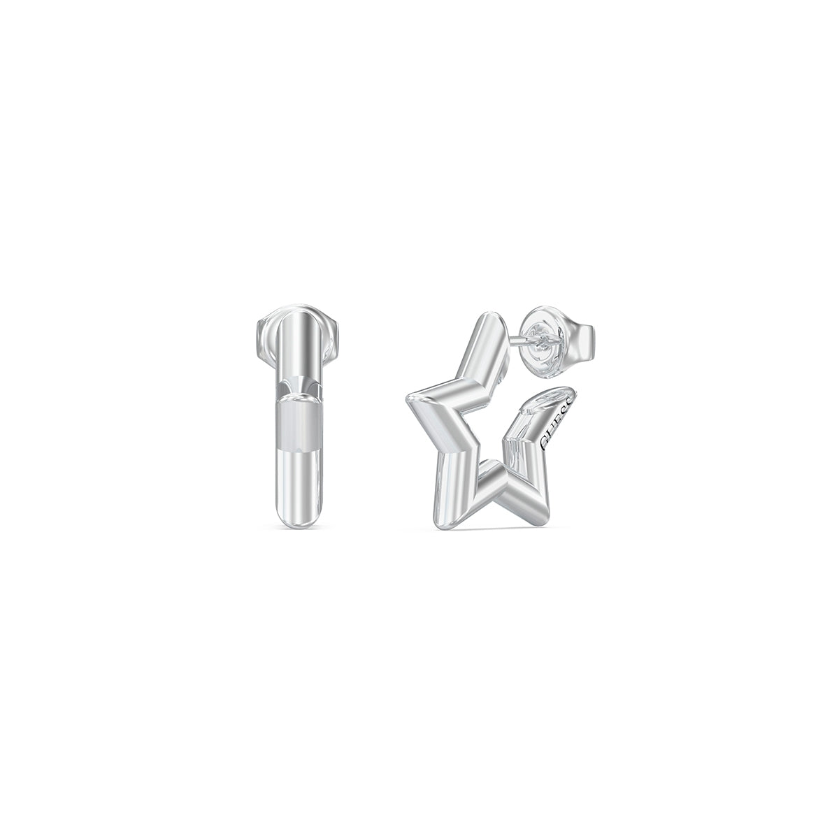 GUESS JEWELS JEWELRY Mod. JUBE05539JWRHT-U star-shaped silver earrings