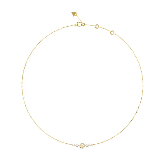 GUESS JEWELS JEWELRY Mod. JUBN05519JWYGT-U gold necklace with delicate design and gemstone accents.