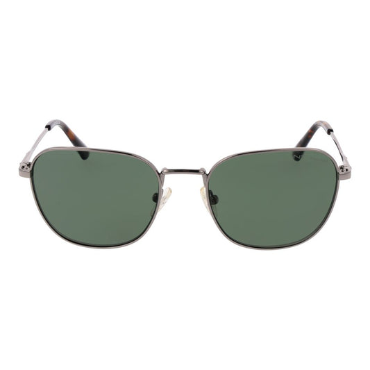 Gant Gray Men Sunglass with grey full-rim metal frame, polarized green lenses, size 54-19-140, 100% UVA & UVB protection.