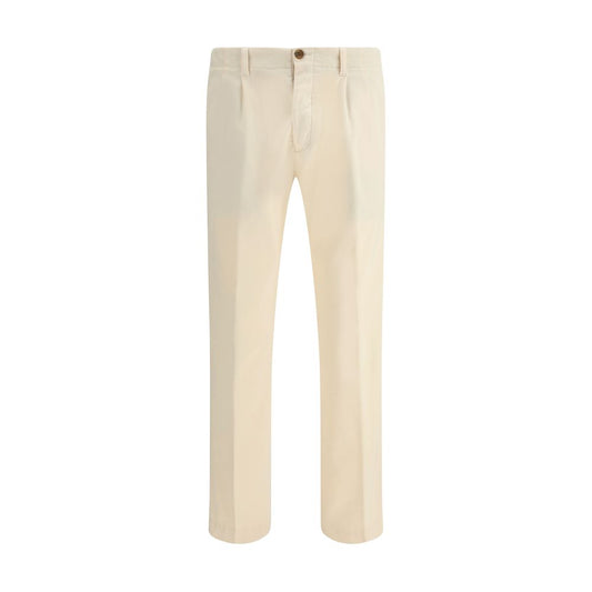 Germano Cream Cotton Casual Pants