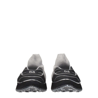 Givenchy Black Fabric Athletic Sneakers with silver accents and mid heel design, featuring round toes and side logo.