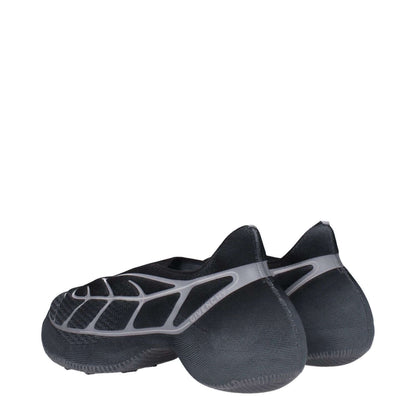 Rear view of Givenchy Gray Fabric Athletic Sneakers with side logo, mid heel design, and rubber sole, showcasing a stylish casual look.