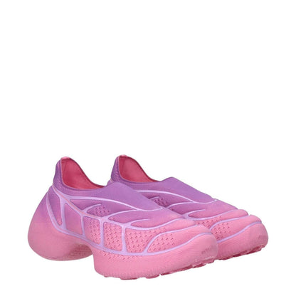 Givenchy Pink Fabric Sneakers with violet accents, sporty glam style, fabric upper, rubber sole, 3.5 cm mid heel, round toe design.