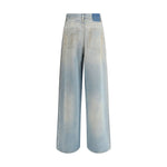 Back view of Golden Goose Journey boyfriend Jeans with studded sides and a worn-effect design for a casual, contemporary style.