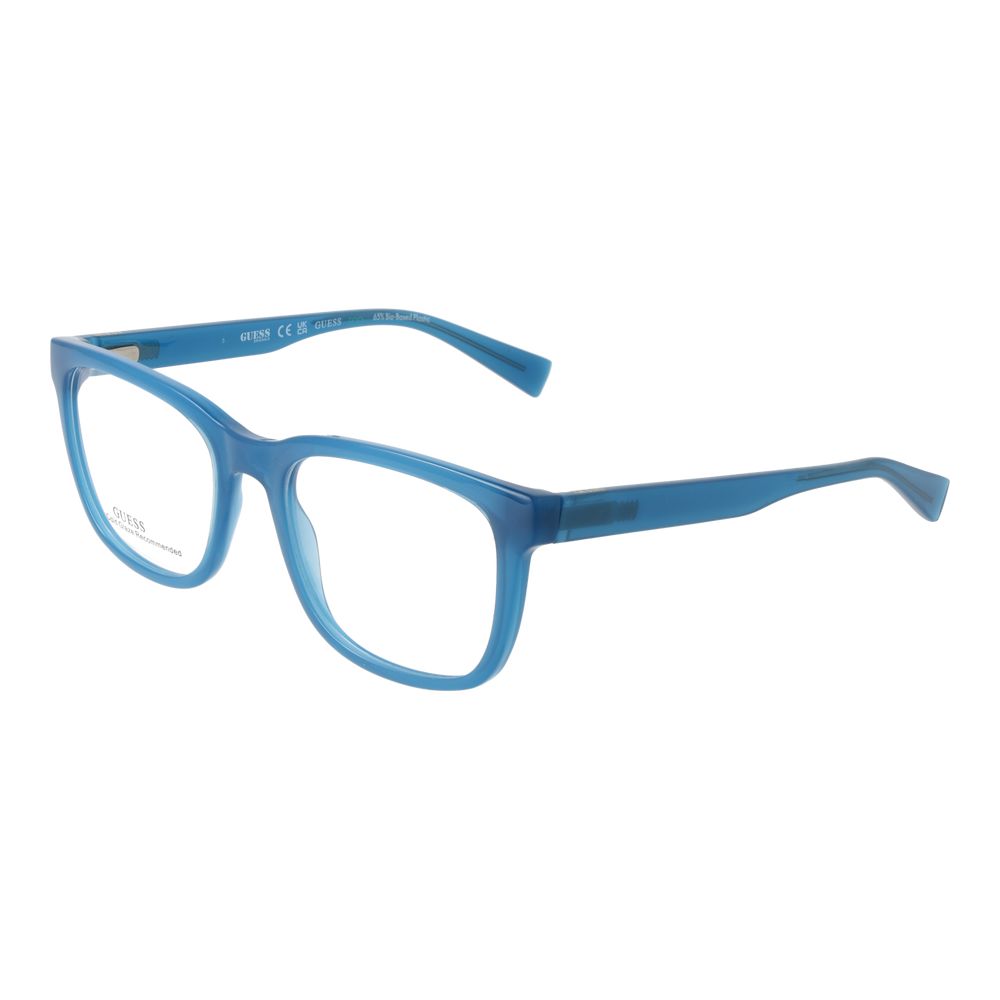 Guess Blue Women Glasses Frame in acetate with full-rim design and butterfly style, including branded case. Lens width 54, temple length 140.
