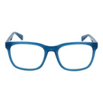 Guess Blue Women Glasses Frame, full-rim acetate butterfly style with 54mm demo lenses, blue frame, and spring hinge.