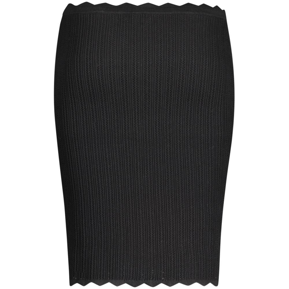 Guess Jeans Black Viscose Skirt with elastic waist and contrasting details