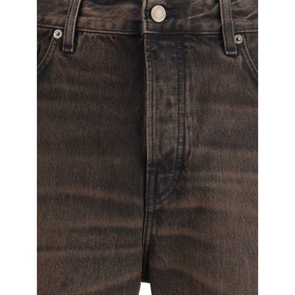 Haikure Brown Cotton Relaxed Fit Jeans