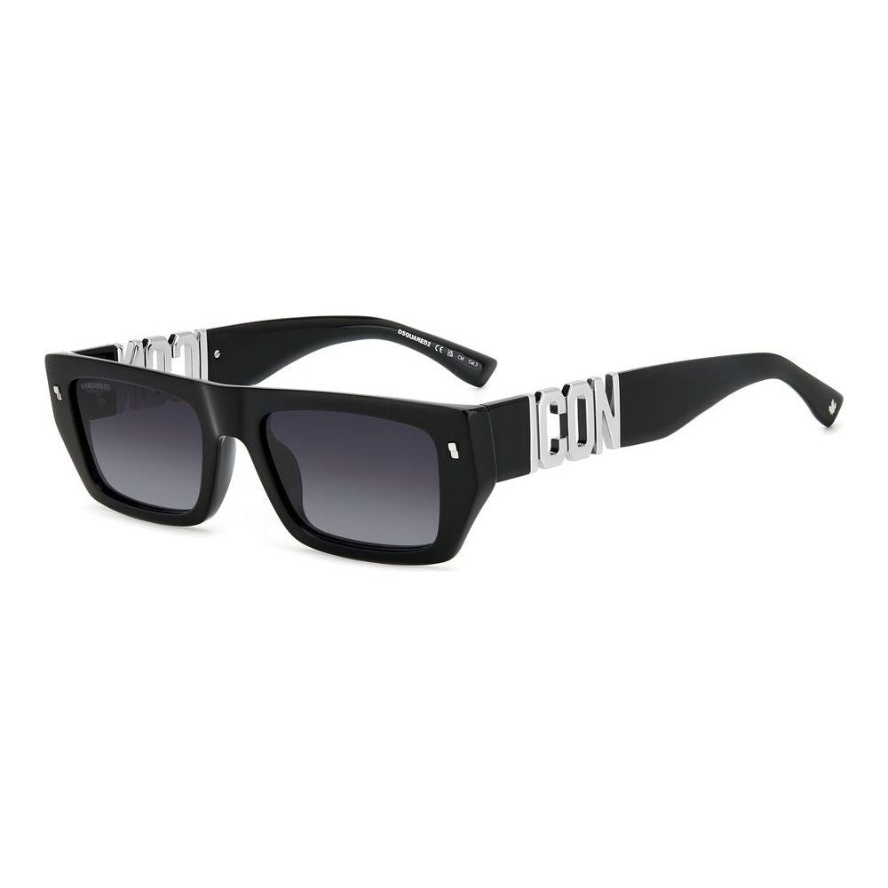 DSQUARED2 MOD. ICON 0011_S acetate sunglasses for men, stylish black frame with ICON logo, gender: gent.