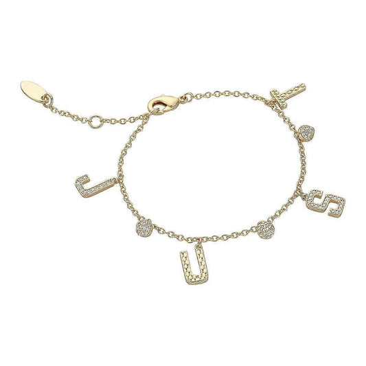 JUST CAVALLI JEWELS JEWELRY Mod. JCBR01233200 gold bracelet with letter charms and elegant design.