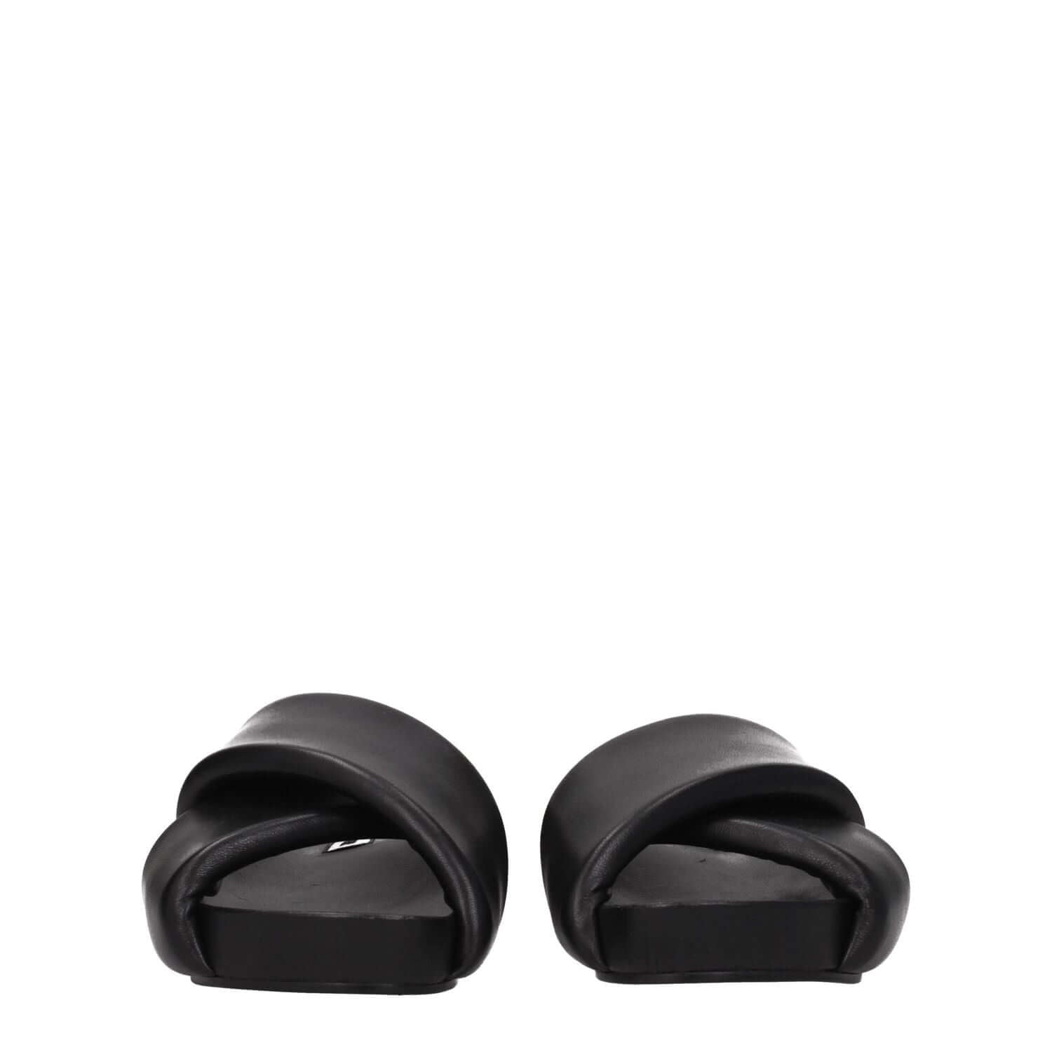Jil Sander Black Leather Slippers
