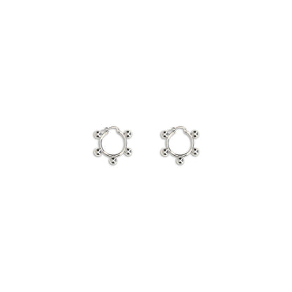 Jil Sander Silver Brass Earrings with contemporary hoop design and discreet logo engraving, made from nickel-tested, antioxidant-treated brass.