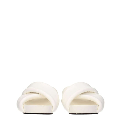 Jil Sander White Leather Slippers