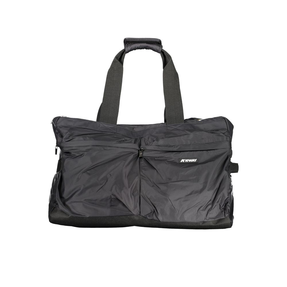 K-WAY Black Polyester Luggage And Travel bag with 2 shoulder handles, external pockets, and zip closure, featuring logo.