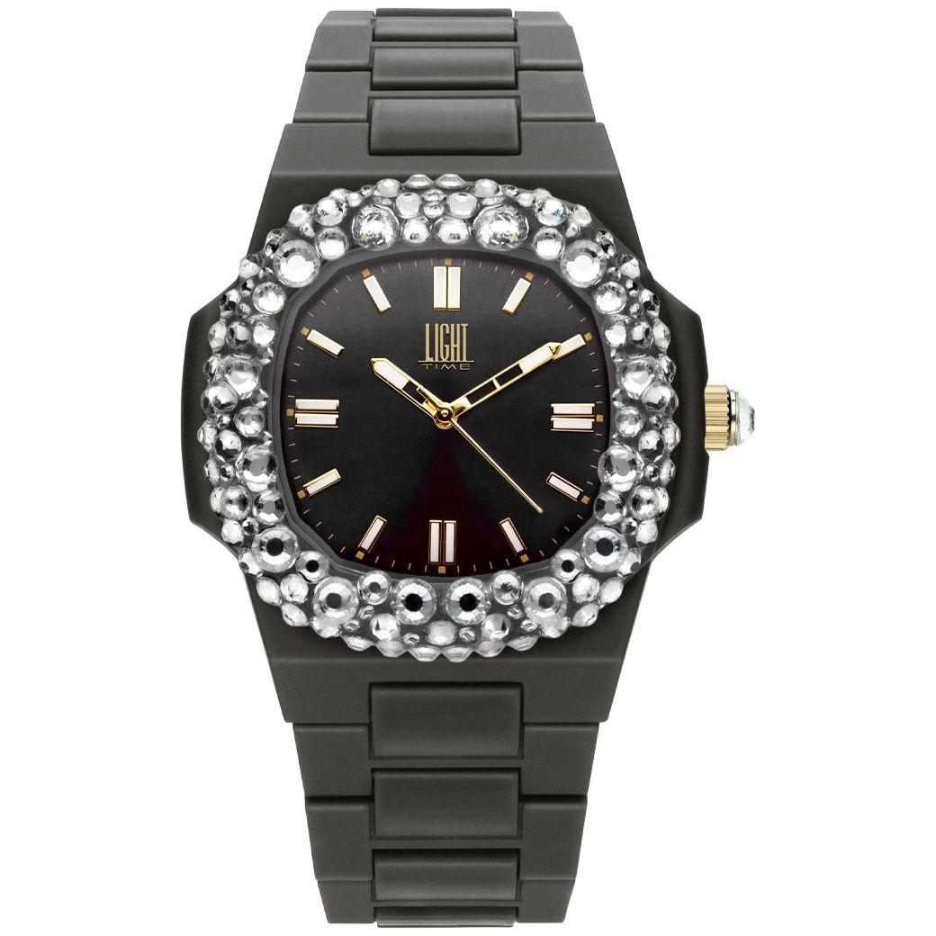 LIGHT TIME Mod. VELVET NAUTILUS - Black Clear Strass WATCHES