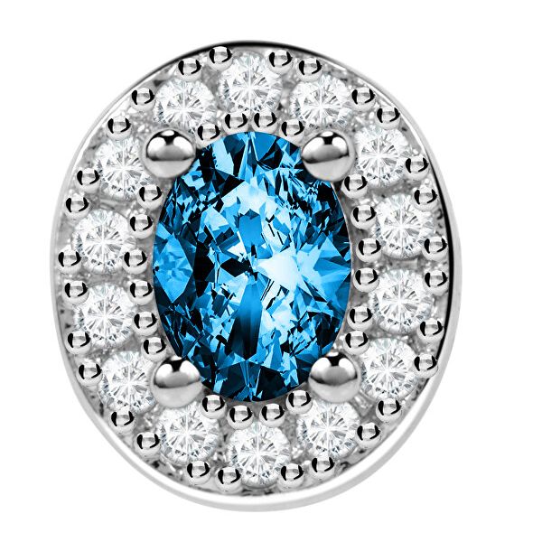 LA PETITE STORY JEWELRY Mod. LPS02ARQ15 featuring a blue gemstone surrounded by clear crystals in a silver setting.