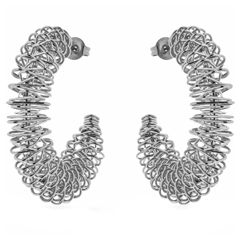 LIU-JO Mod. LJ2715 spiral hoop earrings in silver