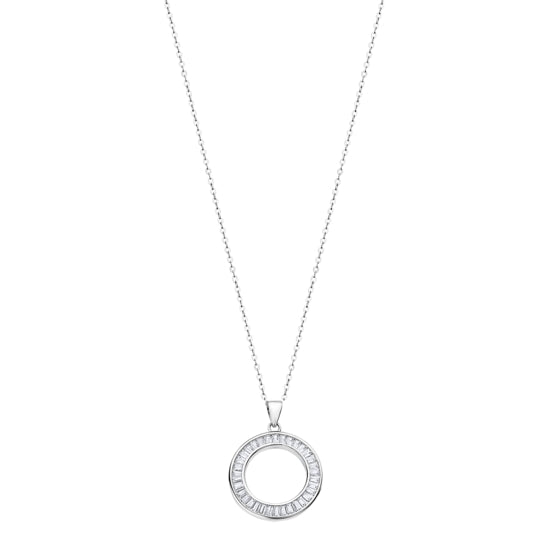 LOTUS JEWELS JEWELRY Mod. LP3115-1/1 elegant silver necklace with circular pendant.