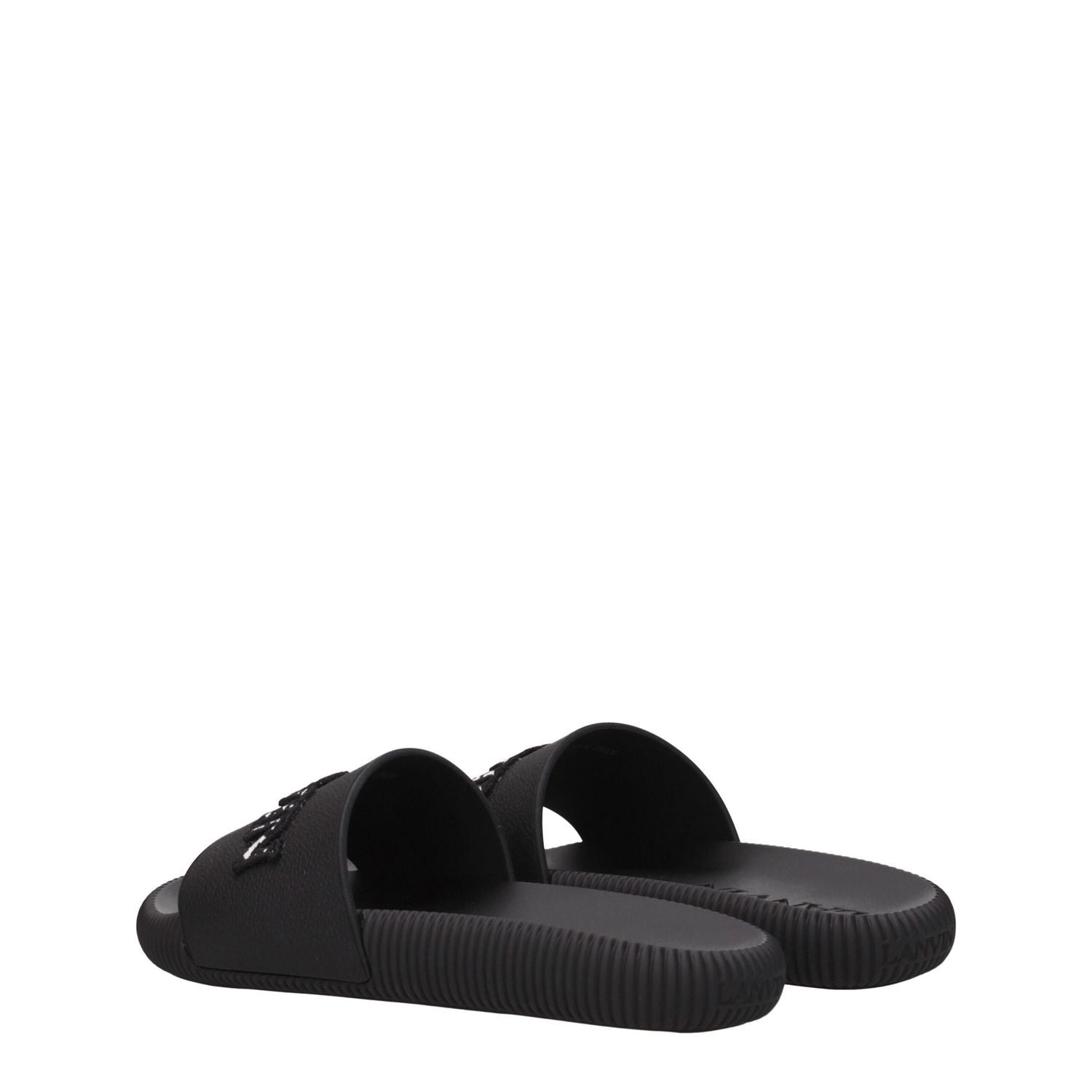 Lanvin Black Cotton Slippers
