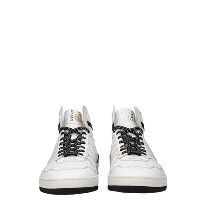 Lanvin White Leather High Top Sneakers