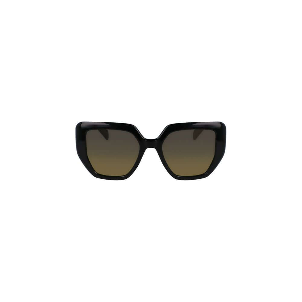 Liu Jo Black Bio Injected Women Sunglasses with square yellow-tinted lenses and eco-friendly frame for chic style.