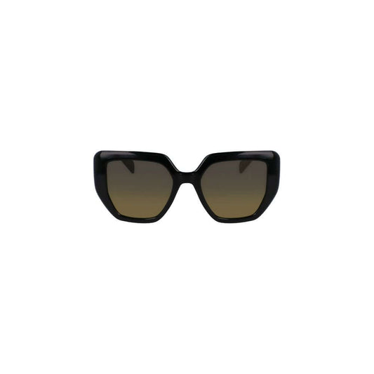 Liu Jo Black Bio Injected Women Sunglasses with square yellow-tinted lenses and eco-friendly frame for chic style.