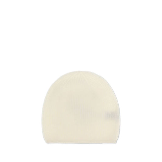 Loulou De Saison Cream Cashmere Beanie with ribbed texture for warmth and style