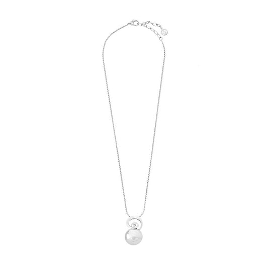 MAJORICA JEWELRY Mod. 12165.01.2.000.010.1 elegant necklace with a pearl pendant on a silver chain displayed on a white background.