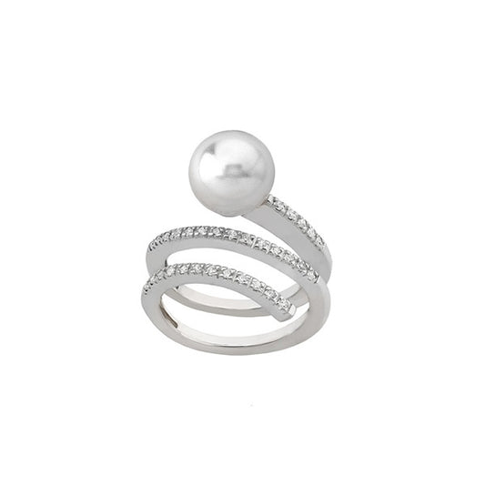 Silver ring with pearl design - MAJORICA JEWELRY Mod. 15574.01.2.913.010.1.