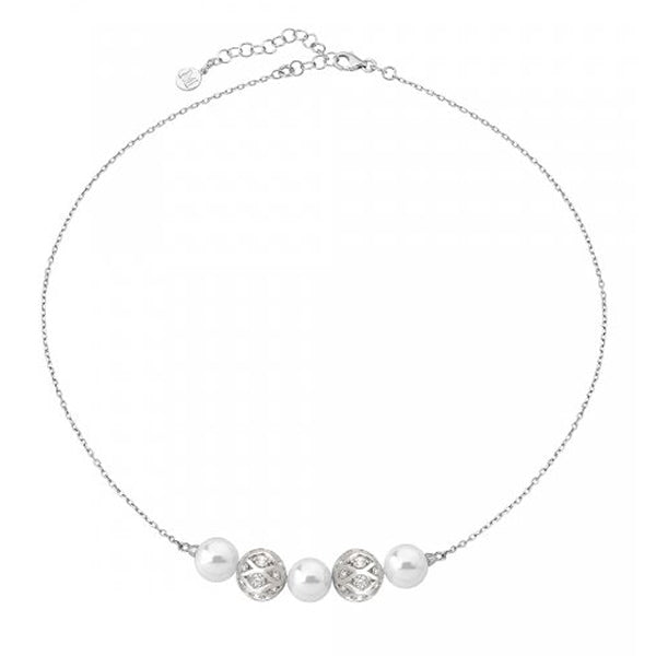Elegant necklace featuring pearls and crystals, MAJORICA JEWELRY Mod. 15744.01.2.000.010.1, on a delicate chain.