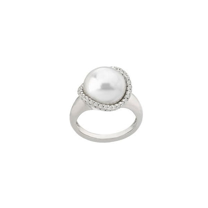MAJORICA JEWELRY Mod. 15879.01.2.913.010.1 elegant pearl ring with diamond accents
