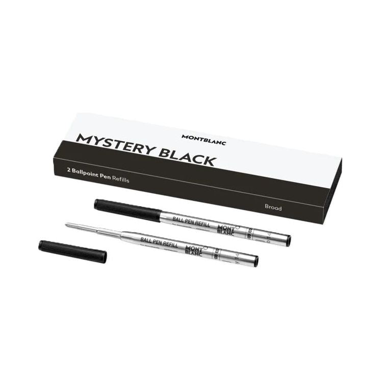 MONTBLANC Mod. MISTERY BLACK - BALLPOINT PEN REFILLS - BROAD -2 PCS FASHION ACCESSORIES