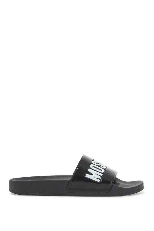 Moschino rubber slides with logo branding Sandals Moschino Dark Slate Gray