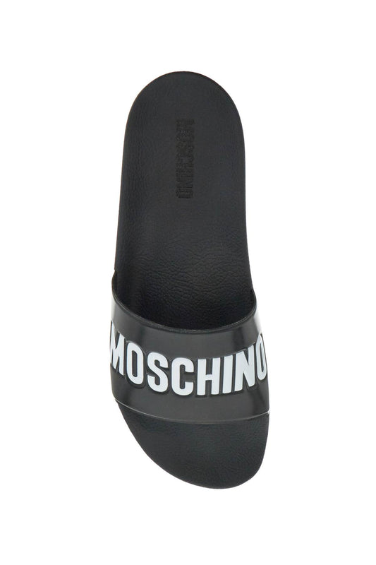 Moschino rubber slides with logo branding Sandals Moschino Dark Slate Gray