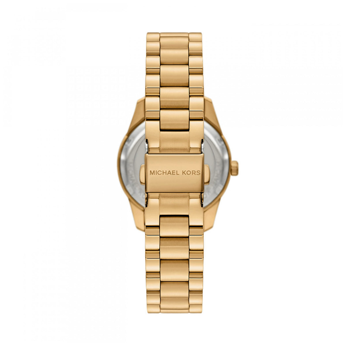 Gold wristwatch featuring the logo on the clasp of MICHAEL KORS Mod. LEXINGTON