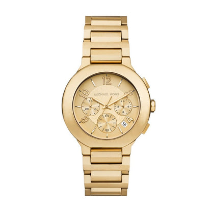 Elegant gold watch MICHAEL KORS Mod. GRAMERCY with chronograph features and metal strap.